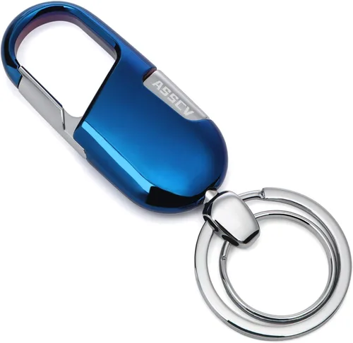 Vista 9 de Llaveros de coche, llaveros resistentes, accesorio para llaves de coche para hombres y mujeres, con elegante caja de metal Negro