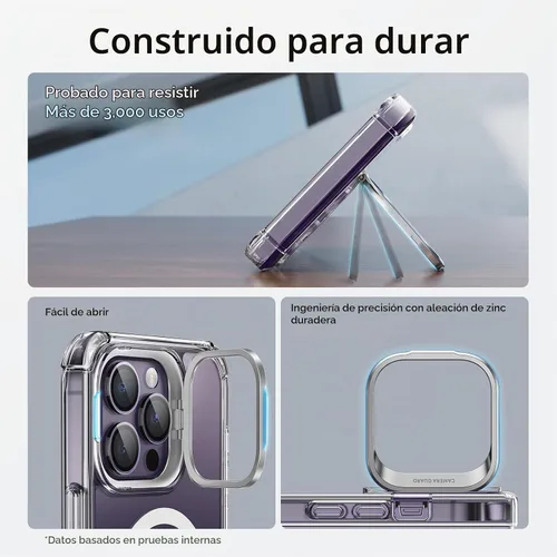 Vista 6 de ESR - Funda completa para iPhone 14 Pro Max, con soporte, MagSafe, a prueba de caídas de grado militar, protector de pantalla incorporado de vidrio