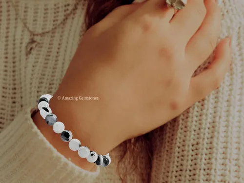 Vista 739 de Amazing Gemstone Crystal Bracelet for Women Men's Gifts - Protection Healing Crystal Bracelet - 8mm Gemstone Beaded Stretchable Bracelet Pulseras
