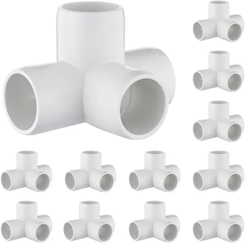 Vista 19 de Paquete de 12 accesorios de codo de 45 grados de PVC de 1 pulgada, conector de tubo de 2 vías de grado para muebles para construcción de estanterías