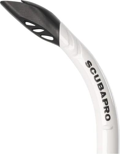 Vista 2 de SCUBAPRO Escape semi-seco Snorkel, con válvula de purga y diseño de tapa de barril de protección contra salpicaduras Blanco