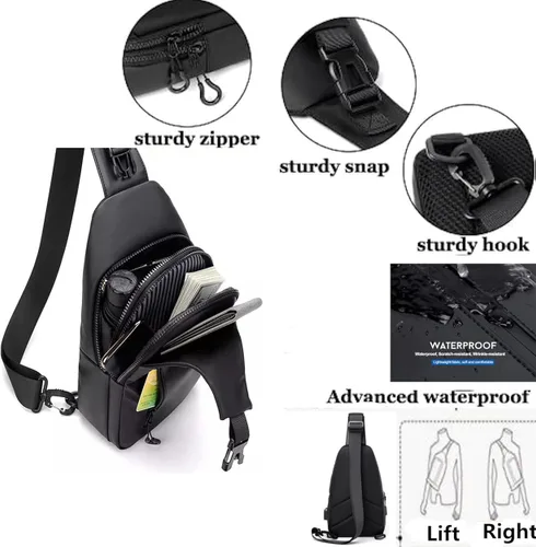 Vista 4 de IAGOM Bolso bandolera pequeño de cuero, bolso bandolera para mujer