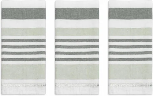 Vista 27 de Serafina Home Toallas de cocina de tamaño grande de color sólido negro: paño de 100 % algodón suave para limpieza y secado absorbente, con ribete