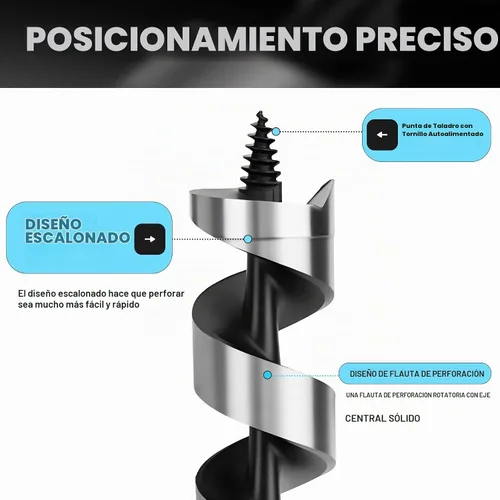 Vista 3 de Broca de 1-1/2 x 11.8 pulgadas para barrenar madera, Broca de 38x300 mm hexagonal larga para madera, madera dura, embarcaciones
