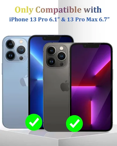 Vista 2 de Protector de lente de cámara compatible con iPhone 13 Pro / 13 Pro Max, protector de lente de cámara de vidrio templado de metal Plus, compatible