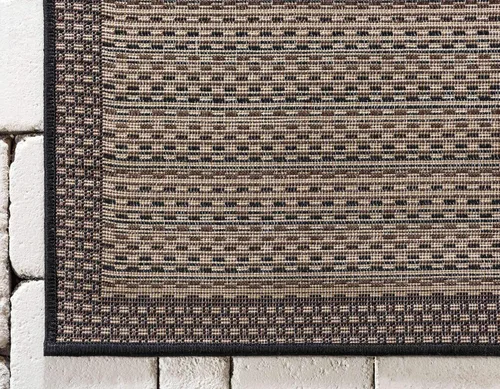 Vista 9 de Unique Loom - Tapete para exteriores de la colección Border, cuadriculado (2.2 pies x 3.1 pies, rectangular, color marrón/negro)