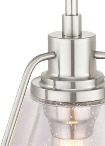 Vista 3 de Progress Lighting Range Collection - Lámpara colgante costera de cristal transparente con semillas, color grafito, negro