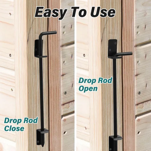Vista 3 de HOME MASTER HARDWARE Perno de caña de 18 pulgadas, Varilla de caída de puerta resistente, Pernos de caña para puertas, Hardware de puerta de cerca