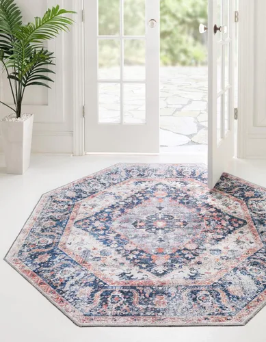 Vista 9 de Unique Loom Yara Collection - Alfombra de área Yash (2' x 3' Rectángulo, Lino Carbón/Beige)