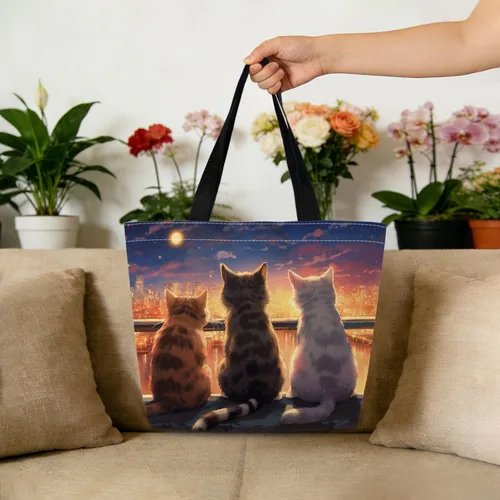 Vista 3 de Take Me To California - Bolsa reutilizable para comestibles, bolsa de compras estética con bolsillo interior, ligera y lavable, elegante, regalo