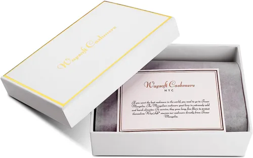 Vista 14 de WaySoft Gorro de cachemira 100% para mujer en una caja de regalo, gorro de gran tamaño para mujer