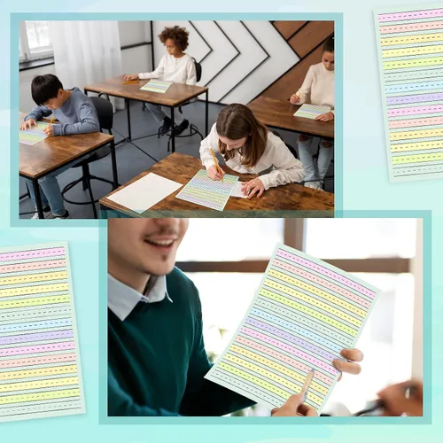 Vista 6 de 50 hojas de papel de escritura a mano de 0.5 pulgadas de ancho de línea
