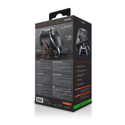 Vista 5 de Bionik Power Stand Xbox Controller Charger Station Store and Fast Charge 2 Wireless Xbox OneSElite Controllers, Power Adapter and 2 Battery Packs