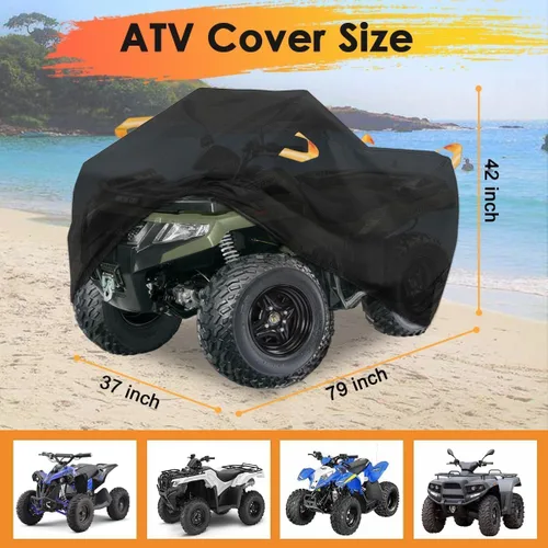 Vista 4 de Cubierta para ATV impermeable resistente 300D, cubierta para 4 ruedas, cubiertas de protección al aire libre para todo tipo de clima, adecuadas