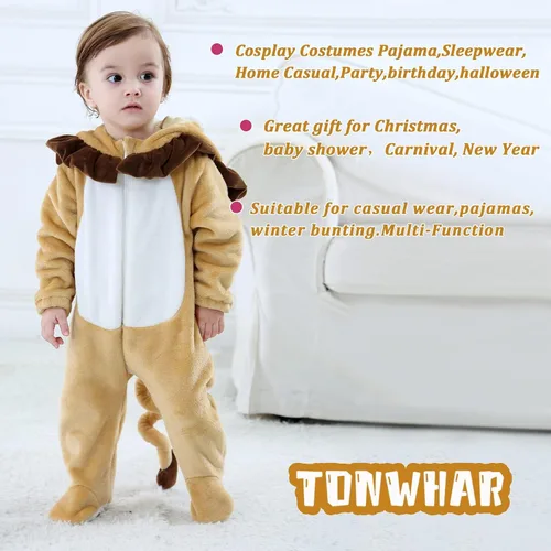 Vista 6 de TONWHAR Baby Boy's Girl's Animal Bodysuit Infant And Toddler's Romper Jumpsuit Halloween Costume Partywear