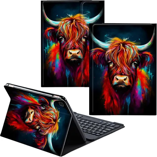 Vista 24 de Para Samsung Galaxy Tab S6 Lite Funda 2022/2020 Teclado Inalámbrico Desmontable Y Cubierta De Soporte De Cuero PU Funda Protectora Para Samsung