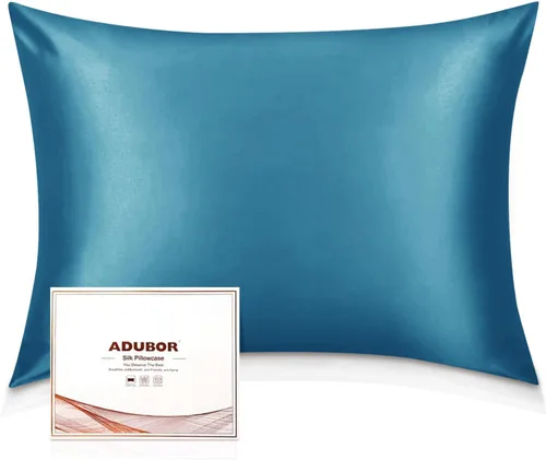 Vista 41 de Adubor Funda de almohada 100% de seda, fundas de almohada de seda de morera, 22 fibras de grado Momme 6A, funda de almohada de seda para la salud