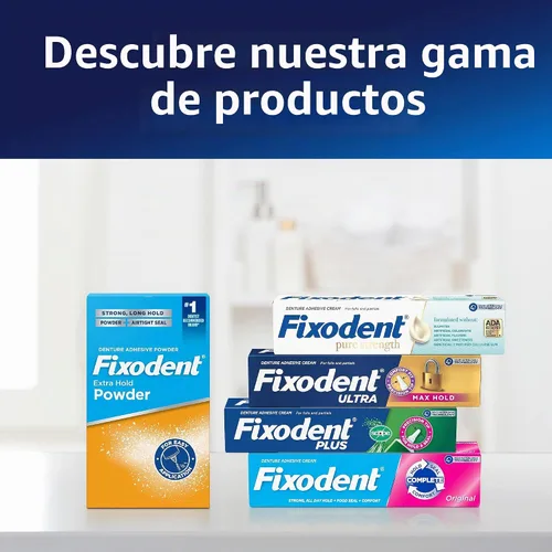 Vista 7 de Fixodent Ultra Max Hold Secure - Crema adhesiva para dentaduras postizas completas y parciales, 2.2 onzas (paquete de 4)