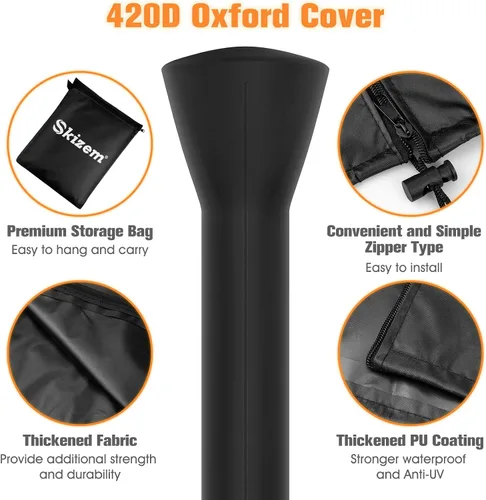 Vista 3 de Paquete de 2 fundas para calentador de patio al aire libre con cremallera, tela Oxford 420D mejorada con material de revestimiento de poliuretano