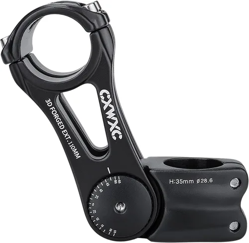 Vista 7 de Vástagos de MTB ajustables 31.8mm 70 Grados - 90/110/130/145mm Vástago elevador para manillar - Extensión de vástago de manillar de aleación