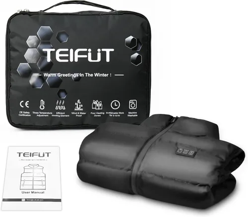 Vista 9 de TEIFUT Heated Vest, Heated Vest for Men and Women, 3 Heating Levels 9 Heating Zones for HuntingHiking (Battery Not Included)