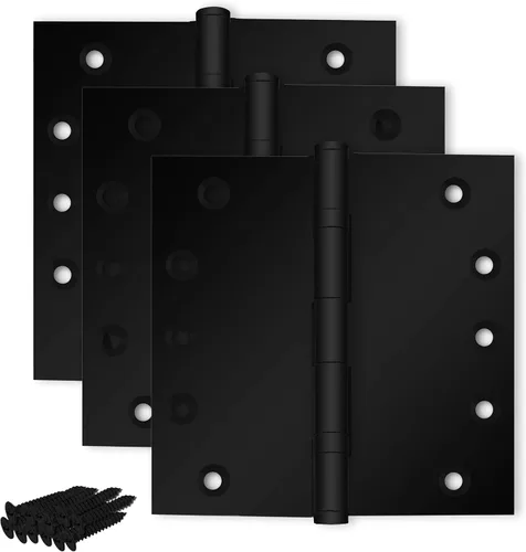 Vista 18 de Bisagra de puerta de latón macizo, rodamiento de bolas resistente, 5 x 5 pulgadas, juego de 2 bisagras (latón antiguo)