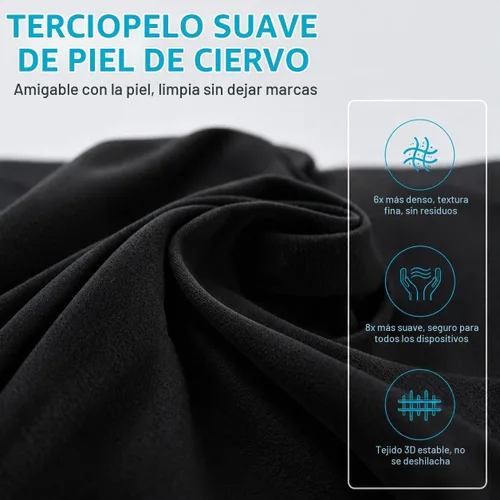 Vista 4 de Paquete de 2 paños de limpieza de microfibra de 13 pulgadas con protección de impresión de teclado de pantalla, accesorios protectores de teclado