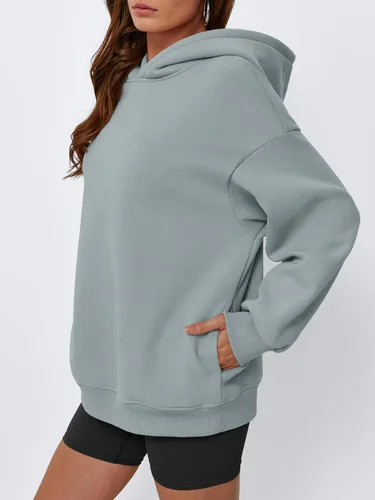Vista 3 de EFAN Sudaderas de gran tamaño con capucha de forro polar para mujer, trajes de moda de otoño 2025, ropa linda con bolsillos