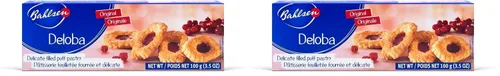 Vista 4 de Bahlsen Deloba - Galletas de grosella roja (1 caja) – Dulces y delicados, pasteles de hojaldre mantecosos con capas ligeras y relleno de grosella
