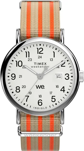 Vista 8 de Timex Reloj Weekender de 40 mm, para hombre Azul/Crema/Tono Plateado