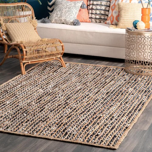 Vista 15 de Tapete NuLoom Alisia de yute, con diseño de rayas, 2' 6" x 8', blanco mate Alisia Blanquecino