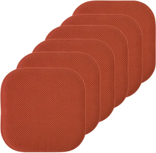 Vista 9 de Sweet Home Collection Cojines de espuma viscoelástica para silla, antideslizantes, diseño de panal de abeja, 16 x 16 pulgadas, paquete de 2