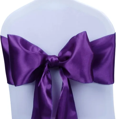 Vista 12 de Babenest Bandas de satén para silla, 50 lazos mejorados para silla, lazos para bodas, banquetes, fiestas, Pascua, Navidad, baby shower, decoración
