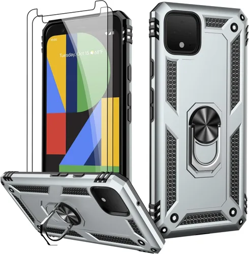 Vista 120 de LUMARKE para Google Pixel 3A XL - Funda con protector de pantalla, funda protectora grado militar probada contra caídas de 16 pies con soporte