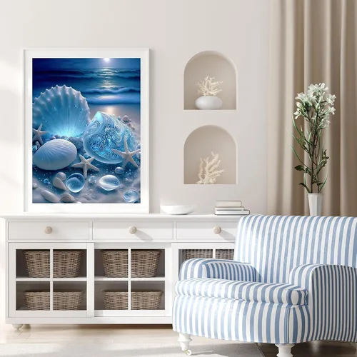 Vista 6 de bleihum Diamond Art Beach - Kits de pintura de diamantes oceánicos para adultos, manualidades y manualidades con gemas 5D para adultos
