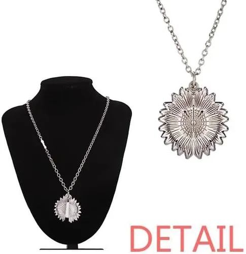 Vista 3 de Provence Geography Coordinates Trave Sunflower Necklace Pendant Locket Jewelry