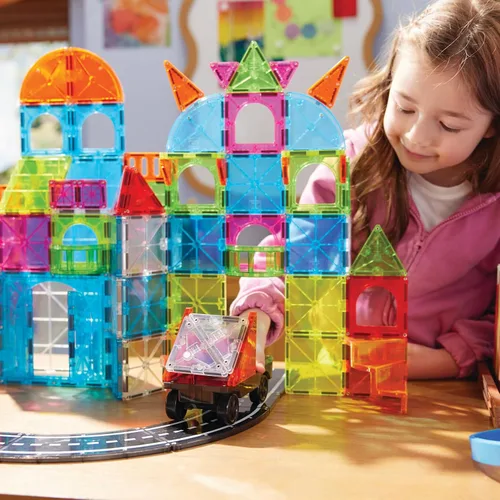 Vista 3 de MAGNA-TILES City Center - Juego de construcción magnética de 110 piezas, la marca original de construcción magnética