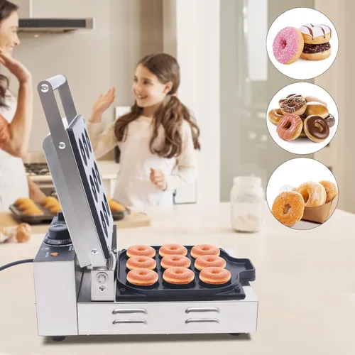 Vista 2 de YIYIBYUS Máquina de donut de 12 rejillas comercial/nacional antiadherente Pan eléctrico Donut Pan Máquina para hacer mini máquina de donas de 2