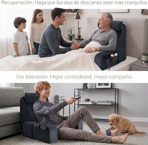 Vista 6 de ENITYA Almohada de lectura de 19 pulgadas para cama con soporte firme