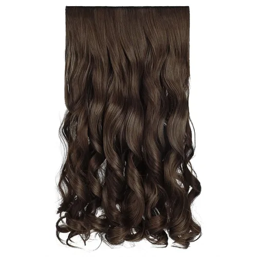 Vista 27 de REECHO Extensiones de cabello rubio, extensiones de una pieza con clip de 20" para mujer, extensiones de cabello sintético suave y natural con ondas