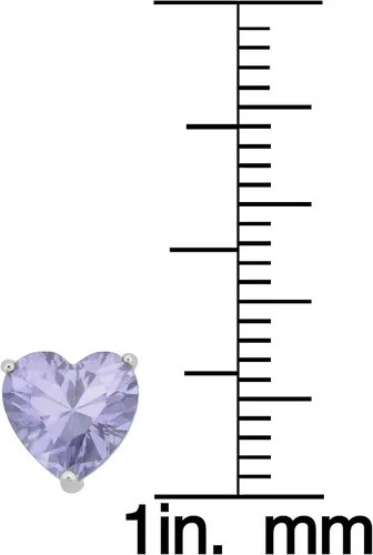 Vista 8 de Kooljewelry Pendientes de plata de ley y circonita cúbica con piedra natal