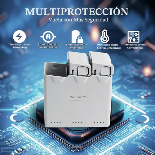 Vista 6 de Paquete de 3 mini baterías de vuelo inteligente serie 3 Plus 3850mAh con combo de concentrador de carga bidireccional para DJI Mini 4 Pro Drone