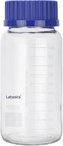 Vista 8 de Labasics Botella redonda de almacenamiento con tapa de rosca GL80, botella de reactivo de boca ancha de vidrio premium, para almacenamiento