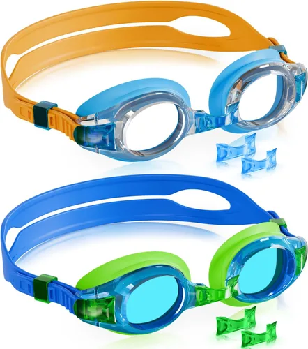 Vista 37 de Aegend - Paquete de 2 gafas para niños, gafas de natación para niños de 4 a 16 años, niños y niñas jóvenes, gafas de piscina antivaho, impermeables