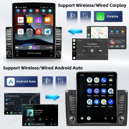 Vista 3 de Radio estéreo de coche para Ford F-150 F150 2009-2014, pantalla táctil vertical 9.7 para F150 Android estéreo con Apple Carplay Android Auto