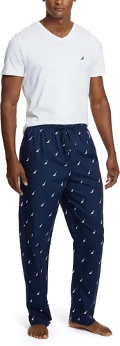 Vista 2 de Nautica Mens Soft Woven 100 Cotton Elastic Waistband Sleep Pajama Pant