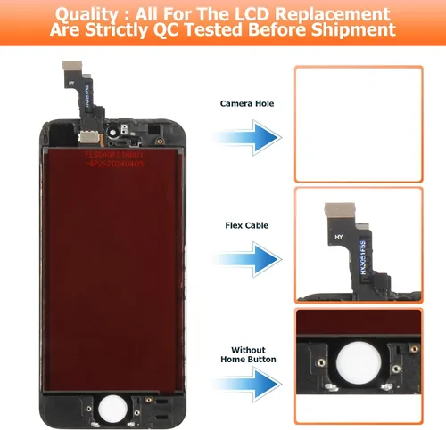 Vista 3 de Para iPhone SE 2016 Reemplazo de pantalla para iPhone 5S Pantalla LCD táctil A1723 A1724 A1453 A1457 A1518 A1528 A1530 A1533 Pantalla Digitalizador