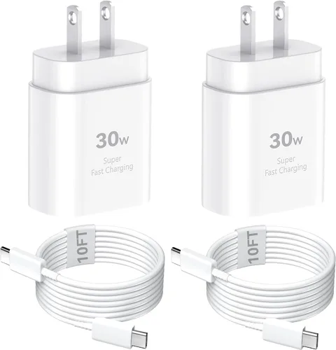Vista 18 de Cargador de teléfono 17, 16, 15, carga rápida, bloque de carga USB C de 30 W con cable de carga C de 6.6 pies de largo para teléfono 17, 16, 15 Pro