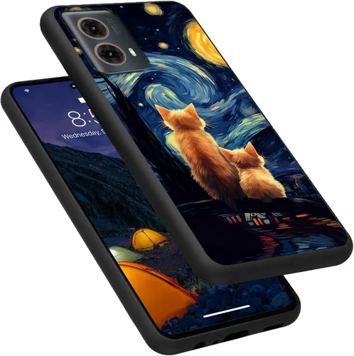 Vista 247 de Funda para Motorola Moto G Play 4G 2024, delgada y ligera, de silicona de TPU suave, color negro, ultrafina, para Motorola Moto G Play 4G 2024, Art