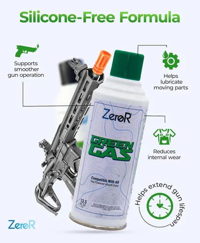Vista 4 de ZeroR® Green Gas Fuel for Airsoft Pistols 13.5 fl oz Each (11.8 oz by Total Weight)